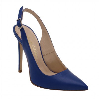Angela Calzature Elegance sandali in pelle colore bluette tacco alto 8-11 cm   Numero 34 tacco 11cm numeri speciali    
