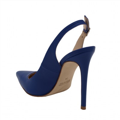Angela Calzature Elegance sandali in pelle colore bluette tacco alto 8-11 cm   Numero 34 tacco 11cm numeri speciali    