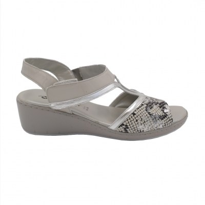Confort sandali in pelle colore grigio tacco basso 1-4 cm    numeri standard    