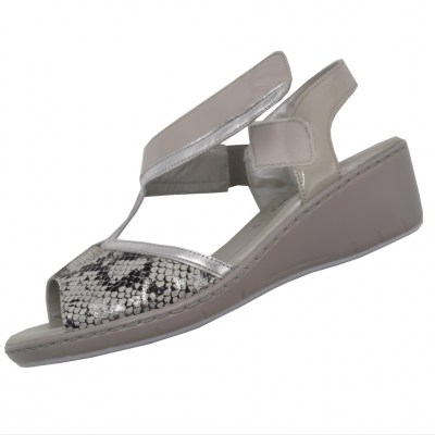 Confort sandali in pelle colore grigio tacco basso 1-4 cm    numeri standard    