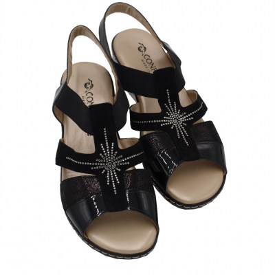 Confort sandali in vernice colore nero tacco basso 1-4 cm    numeri standard    