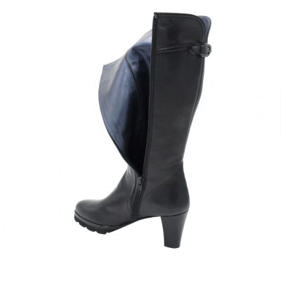 Angela Calzature Numeri Speciali stivali a metà polpaccio in pelle colore nero tacco basso 1-4 cm   nr 32 numeri speciali    