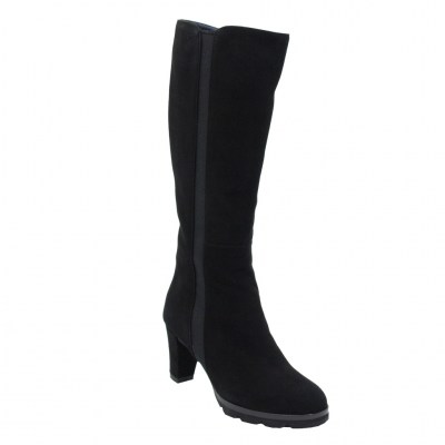 Angela Calzature Numeri Speciali stivali a metà polpaccio in camoscio colore nero tacco basso 1-4 cm   nr 32 numeri speciali    