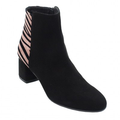 Angela Calzature stivaletti in camoscio colore nero/rosa tacco basso 1-4 cm   nr 37, 38, 39, 42 numeri speciali    